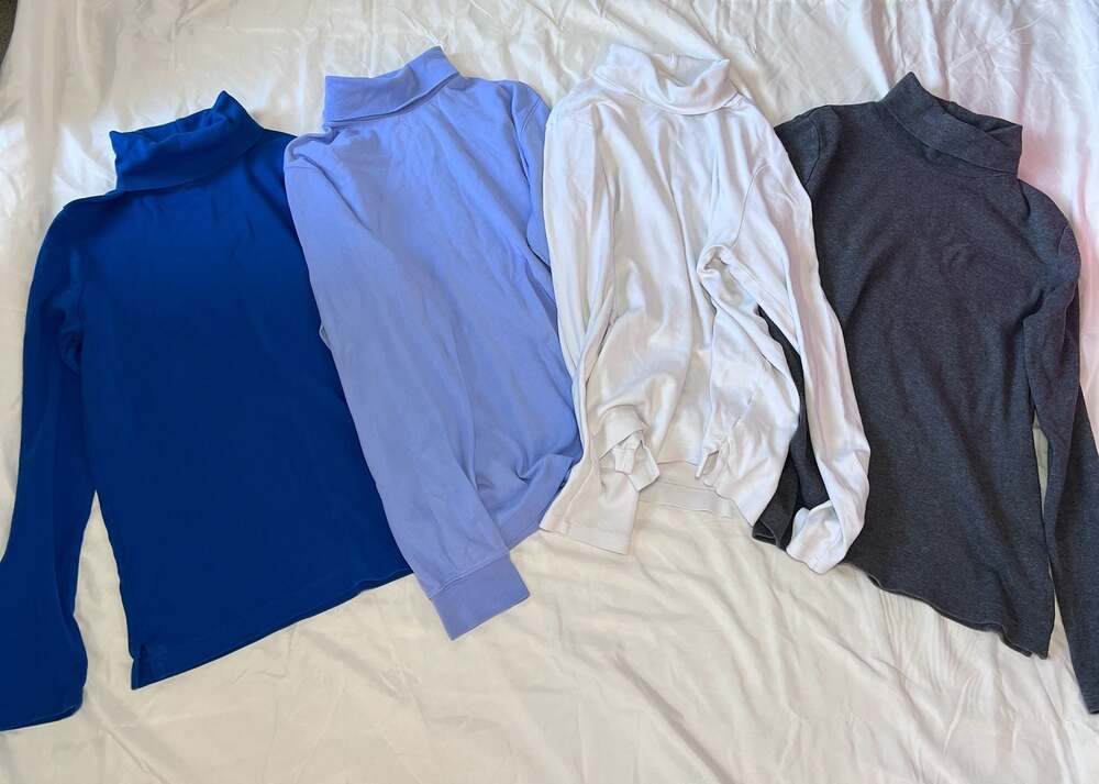 Lands' End Vintage Shaped Fit Turtleneck Long Sleeve Shirts Lot of 4 Size M 10-1